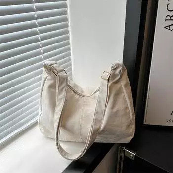 Простая и модная сумка для поездок на работу 2024 года, новая женская сумка для поездок на работу Mori, повседневная простая большая вместительная легкая сумка-тоут чёрный