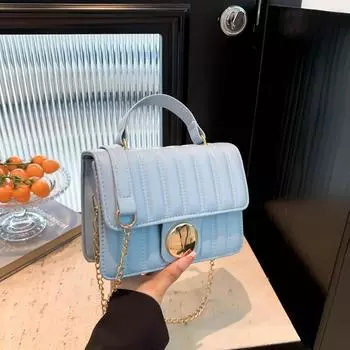 Простая и модная сумка для поездок на работу большой вместимости с косым ремнем Простая и модная маленькая квадратная сумка 2024 года, новая модная сумка через плечо чёрный