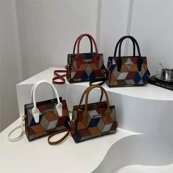 Простая и модная сумка Маленькая квадратная сумка Простая и модная летняя новая стильная повседневная сумка через плечо большой емкости