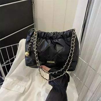 Простая и модная сумка-мессенджер для поездок на работу, популярная женская сумка, летняя новая модная сумка через плечо с бриллиантами 2024 года чёрный