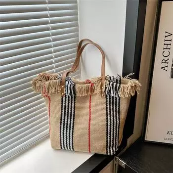 Простая и модная сумка-тоут большой вместимости, простая повседневная сумка через плечо 2024 года, летняя новая сумка для поездок на работу чёрный