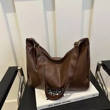 Простая и модная сумка-тоут большой вместимости, лето 2024, новая мода, простая сумка-тоут для отдыха и поездок на работу чёрный