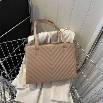 Простая и модная сумка-тоут большой вместимости, простая сумка через плечо 2024 года, летняя новая корейская версия, модная женская сумка чёрный