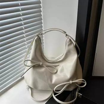 Простая и модная сумка женская 2024 новый тренд мода большая вместительная сумка-тоут повседневный большой вместительный рюкзак через плечо чёрный