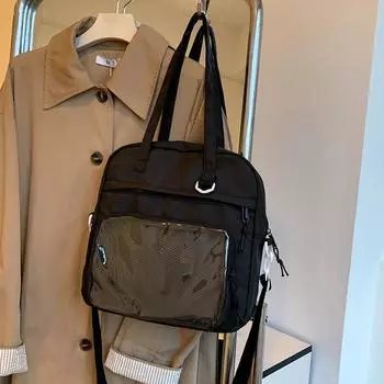 Простая и модная вместительная повседневная и модная портативная сумка-тоут, сумка для поездок на работу, новая модная сумка через плечо 2024 года чёрный