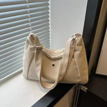 Простая и модная женская сумка большой вместимости для поездок на работу и обратно, сумка через плечо для студентов, простая повседневная сумка большой вместимости чёрный