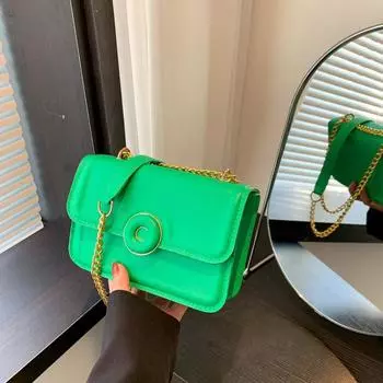 Простая и модная женская сумка через плечо с темпераментом 2024 года, летняя новая простая корейская версия, сумка-мессенджер, повседневная маленькая квадратная сумка для женщин чёрный