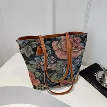 Простая и модная женская сумка через плечо 2024 года, новая весенняя портативная сумка подмышкой, модная новая сумка-тоут большой вместимости чёрный