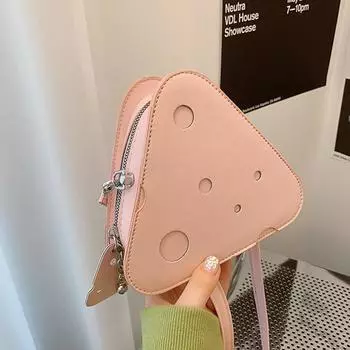 Простая и модная женская сумка в иностранном стиле с 4 сырами, треугольная сумка-мессенджер для женщин розовый