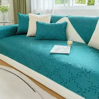 Простая и современная новая высокоточная жаккардовая однотонная бежевая подушка для дивана, универсальная противоскользящая подушка для сиденья на все сезоны 70x70cm