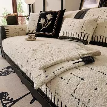 Простая и современная полукожаная диванная подушка, осенне-зимний бархат, высококачественный прямой чехол для дивана, противоскользящий чехол для дивана 70x90