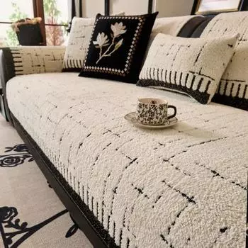 Простая и современная полукожаная диванная подушка, осенне-зимний бархат, высококачественный прямой чехол для дивана, противоскользящий чехол для дивана 70x70