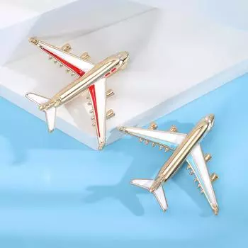 Простая и стильная брошь-значок в виде самолета из сплава, капающего маслом, унисекс