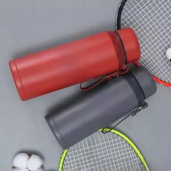 Простая и стильная двойная термос из нержавеющей стали с портативной ручкой, спортивный чайник, подарочная чашка 600ml