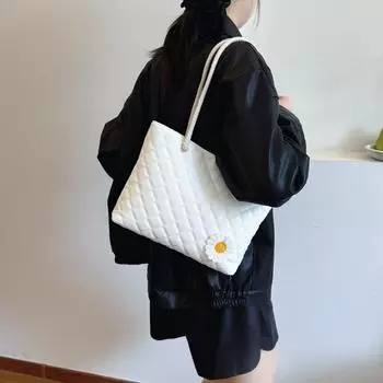 Простая и стильная женская сумка для поездок на работу 2024 года, сумка-тоут для студентов, женская сумка, женская нишевая сумка для поездок на работу из холста бежевый