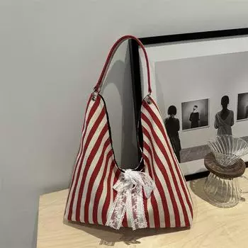 Простая и свежая сумка через плечо, летняя повседневная и модная сумка для покупок вместительной корейской версии в стиле ретро