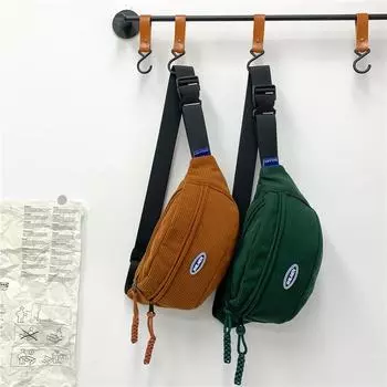 Простая и универсальная поясная сумка. Женская вельветовая сумка-мессенджер. Вместительная нагрудная сумка. Рюкзак для занятий спортом на открытом воздухе. Легкая сумка для мобильного телефона. чёрный