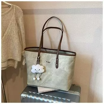 Простая и универсальная сумка женская большая вместительная новинка 2024 года осень-зима повседневная сумка через плечо модная сумка-тоут для поездок на работу