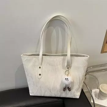 Простая и вместительная сумка в иностранном стиле для женщин 2025 года, летняя сумка через плечо, модная и универсальная классная сумка-тоут