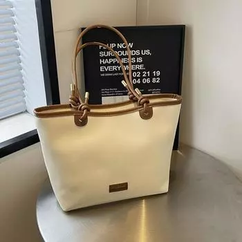 Простая и вместительная женская сумка-тоут 2024 года, новая летняя простая и универсальная сумка для поездок на работу, сумка через плечо для студентов