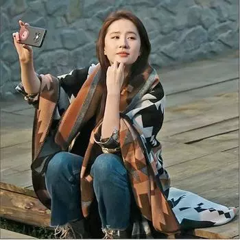 Простая и высококачественная шаль, шаль в этническом стиле «Пассаж», накидка, шарф-накидка 160-135cm