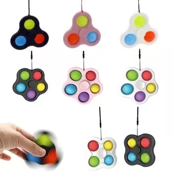 Простая игрушка-спиннер с ямочками, небольшой снятие стресса, брелок, кулон, толкающий пузыри, ручной Спиннер, игрушки для взрослых и детей, подарки
