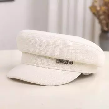 Простая кепка в стиле ретро из хлопка и льна с плоским верхом, женская, весенне-осенняя, универсальная, кепка газетчика, британский берет прилив M56-58cm