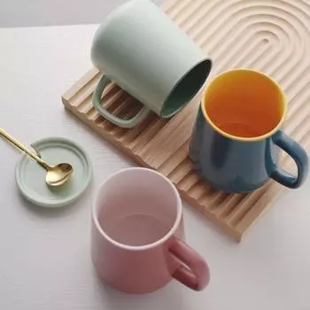 Простая керамическая чашка в скандинавском стиле, кружка, соответствующая цвету, чашка для воды, чашка для молока, чашка для сока