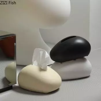 Простая керамическая коробка для салфеток, украшение рабочего стола, креативная коробка для хранения салфеток, современный держатель для салфеток, аксессуары для украшения дома