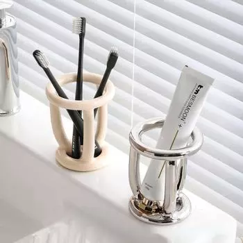 Простая керамическая подставка для зубных щеток, многофункциональная подставка для зубной пасты, портативный органайзер для зубных щеток, аксессуары для ванной комнаты