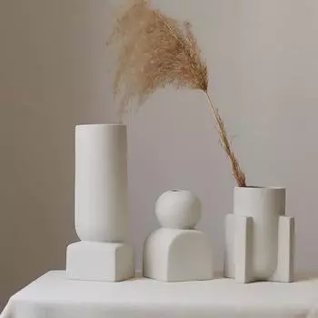 Простая керамическая ваза Embryo для рабочего стола, вазы для керамики, в скандинавском стиле, образцы комнат, домашний мягкий декор, орнамент