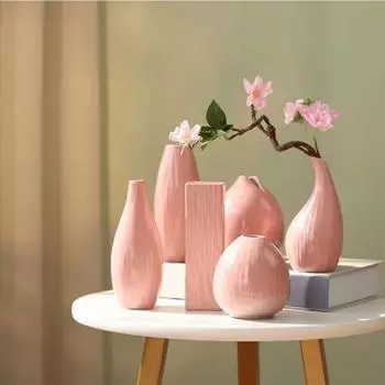 Простая керамическая ваза, украшение обеденного стола в гостиной, цветочная композиция, гидропонные растения, маленькая ваза