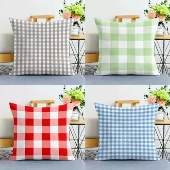 Простая клетчатая полосатая наволочка для украшения общежития, офиса, гостиной, дома, наволочка 40x40cm