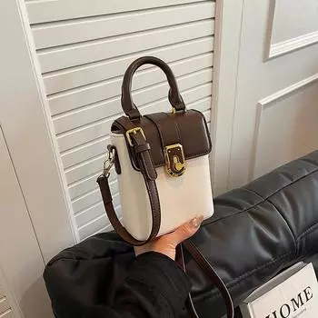 Простая контрастная цветная мини-сумка для телефона для женщин из искусственной кожи с клапаном, повседневные сумки через плечо, новая женская сумочка-помада