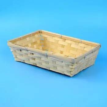 Простая корзина, плетеная вручную, квадратная, для дома, магазина, витрина, ящики для хранения, бамбук 26*16*7.5CM