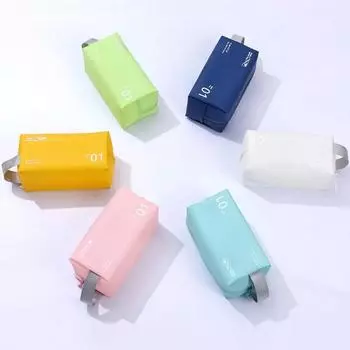 Простая косметичка из ПВХ-кожи, однотонная косметичка, водонепроницаемая сумка для хранения на молнии, дорожный органайзер, несессер, косметичка белый