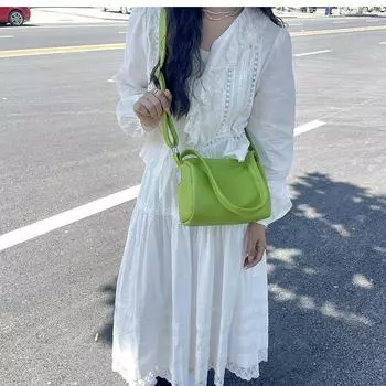 Простая кожаная сумка через плечо для женщин, осень 2023, милые трендовые сумки и кошелек, женские однотонные сумки на плечо Y2k чёрный