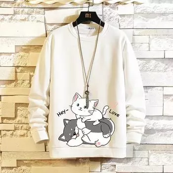 Простая, красивая и универсальная футболка с длинными рукавами, мужской свитер большого размера M чёрный