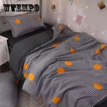 Простая кровать в скандинавском стиле, трехсекционное пододеяльник, комплект постельного белья для студенческого общежития Single