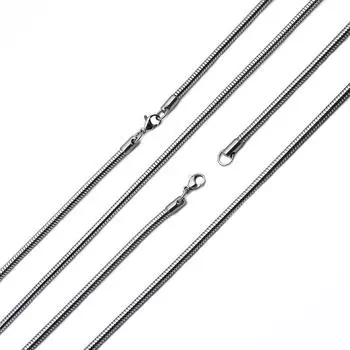 Простая круглая змейка из нержавеющей стали, мягкая змейка, ключичная цепочка, титановое стальное ожерелье, простые высококачественные аксессуары