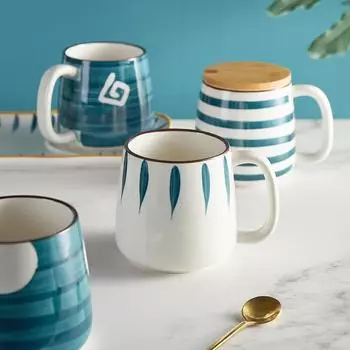 Простая кружка в японском стиле, керамическая чашка для воды, кофейная чашка, чашка для молока, чашка для завтрака