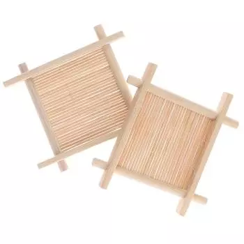 Простая квадратная плоская тарелка из бамбукового дерева мыльница