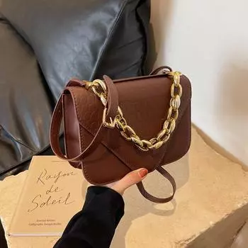 Простая квадратная сумка-конверт с тиснением из камня, женская зимняя 2024, новая модная корейская версия, простая сумка-мессенджер через плечо