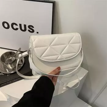 Простая квадратная сумка с углублением, женская, весна 2024, новая ретро-сумка, однотонная, простая, модная сумка через плечо чёрный