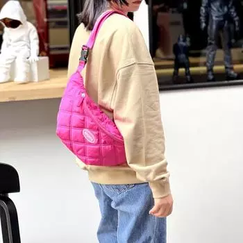 Простая легкая нейлоновая нагрудная сумка в ромбовидную клетку, стеганая хлопковая сумка-мешок через плечо белый