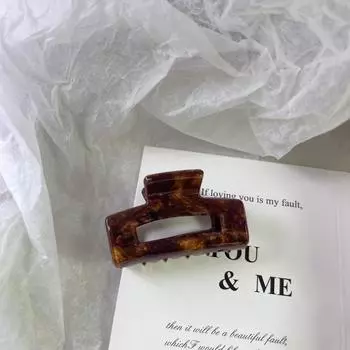 Простая Легкая Роскошь Ретро Геометрическая Заколка для Волос Модная Коричневая Заколка-Краб из Ацетата Цвета Ореховой Скорлупы Аксессуары для Волос для Женщин Девушек Hair Claws