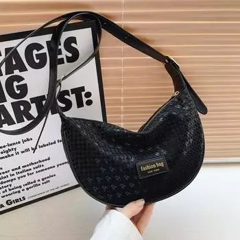 Простая летняя сумка-мессенджер 2024 года, новая иностранная сумка-мессенджер, модная сумка через плечо, летний тренд, простая модная сумка-ведро чёрный