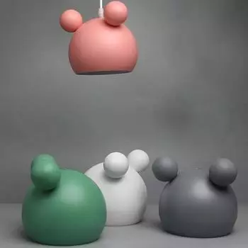 Простая люстра в стиле скандинавского панды для ресторана, спальни, прикроватной тумбочки, креативная люстра, современная мультяшная детская комната, декоративная лампа no bulb чёрный