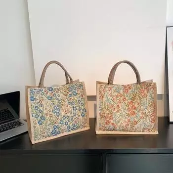 Простая маленькая свежая ретро-сумка с льняной текстурой, сумка для учебы, классная сумка для женщин красный