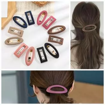 Простая матовая овальная пружинная заколка, цветная заколка для хвоста, корейская модная заколка для волос, держатель для хвоста, заколки для волос, аксессуары 7.5*3.5cm